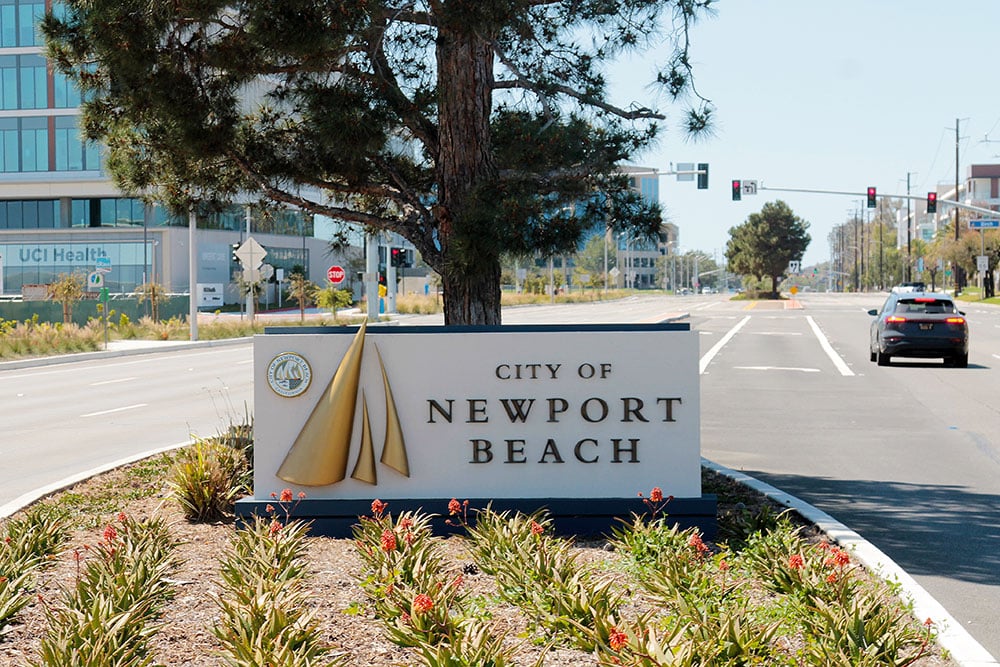 Newport Beach, California welcome sign