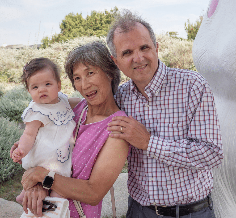 Walter and his wife and granddaughter in Civic Center Park